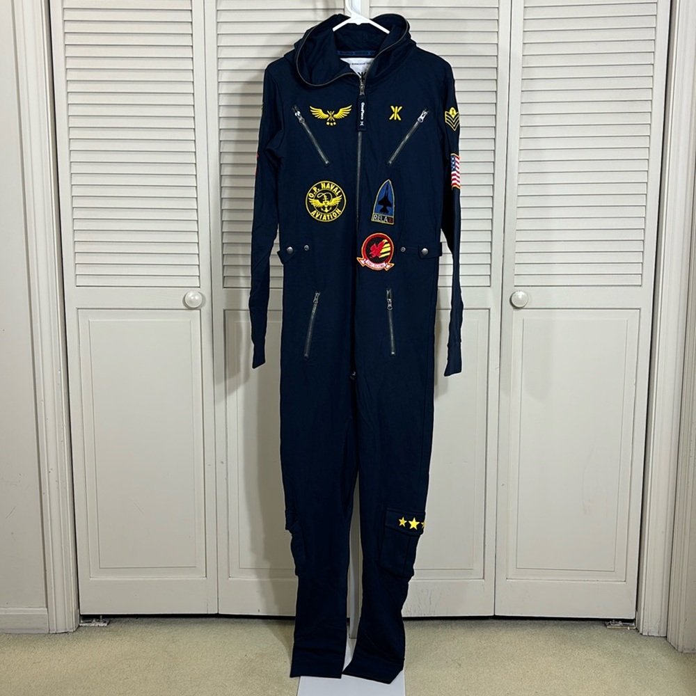 One Piece Jumpsuit Women's Flight Long Sleeve Feel Need Sleep Plane Cruise Small